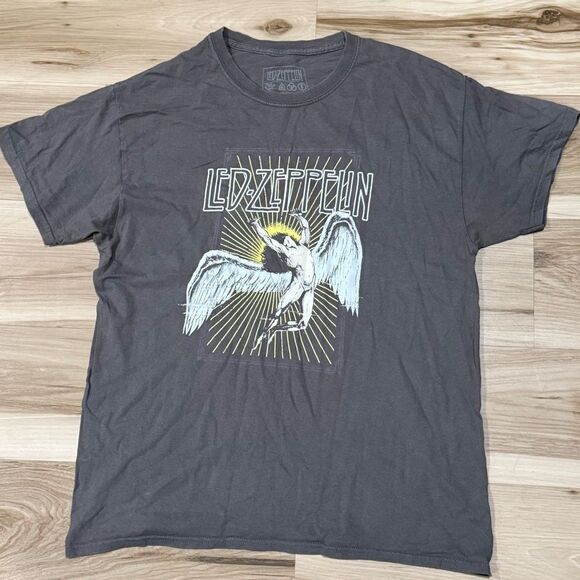 Led Zepplin Grey Short Sleeve Graphic Tee Shirt Women’s Large - Picture 1 of 2